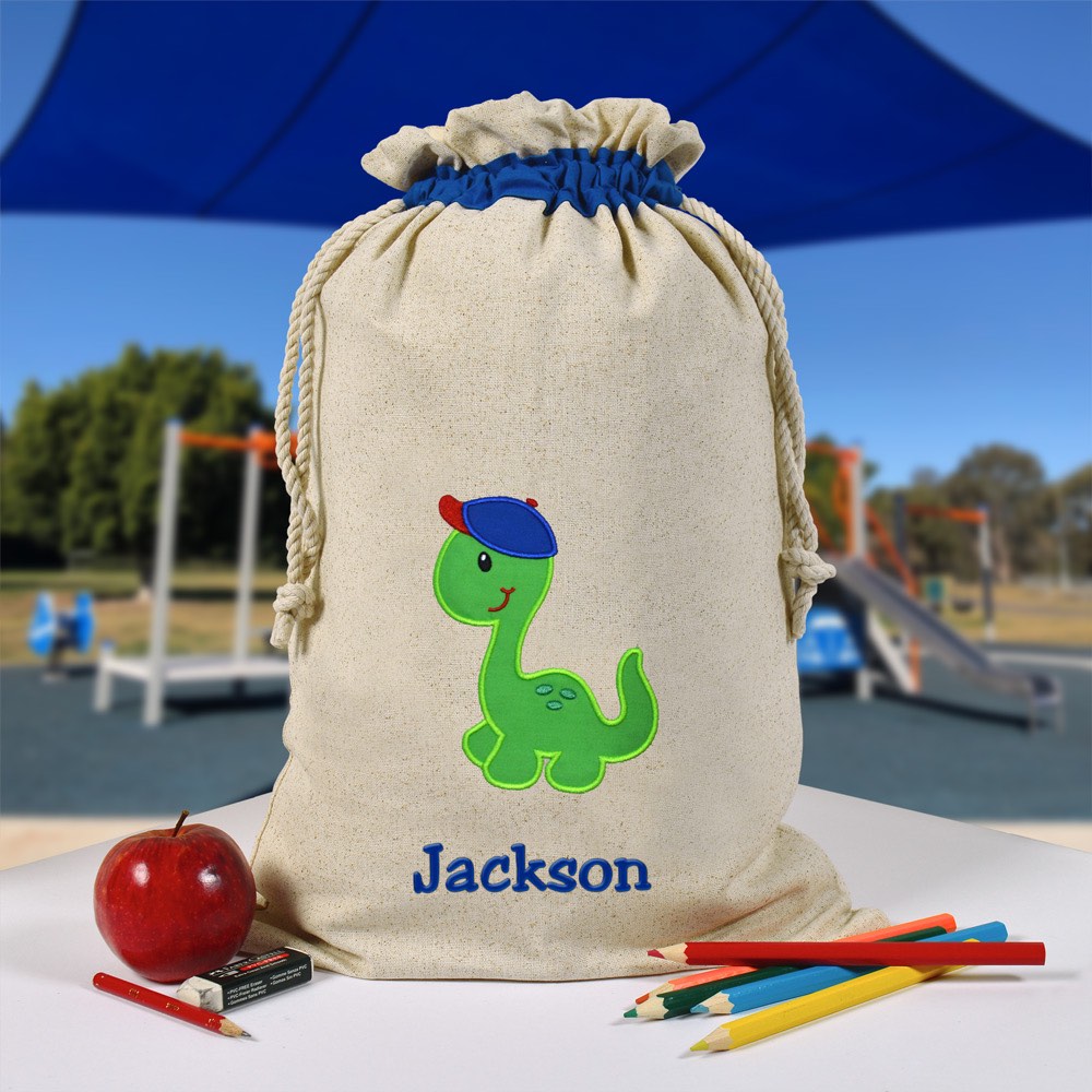 Personalised Library Bag, Dinosaur