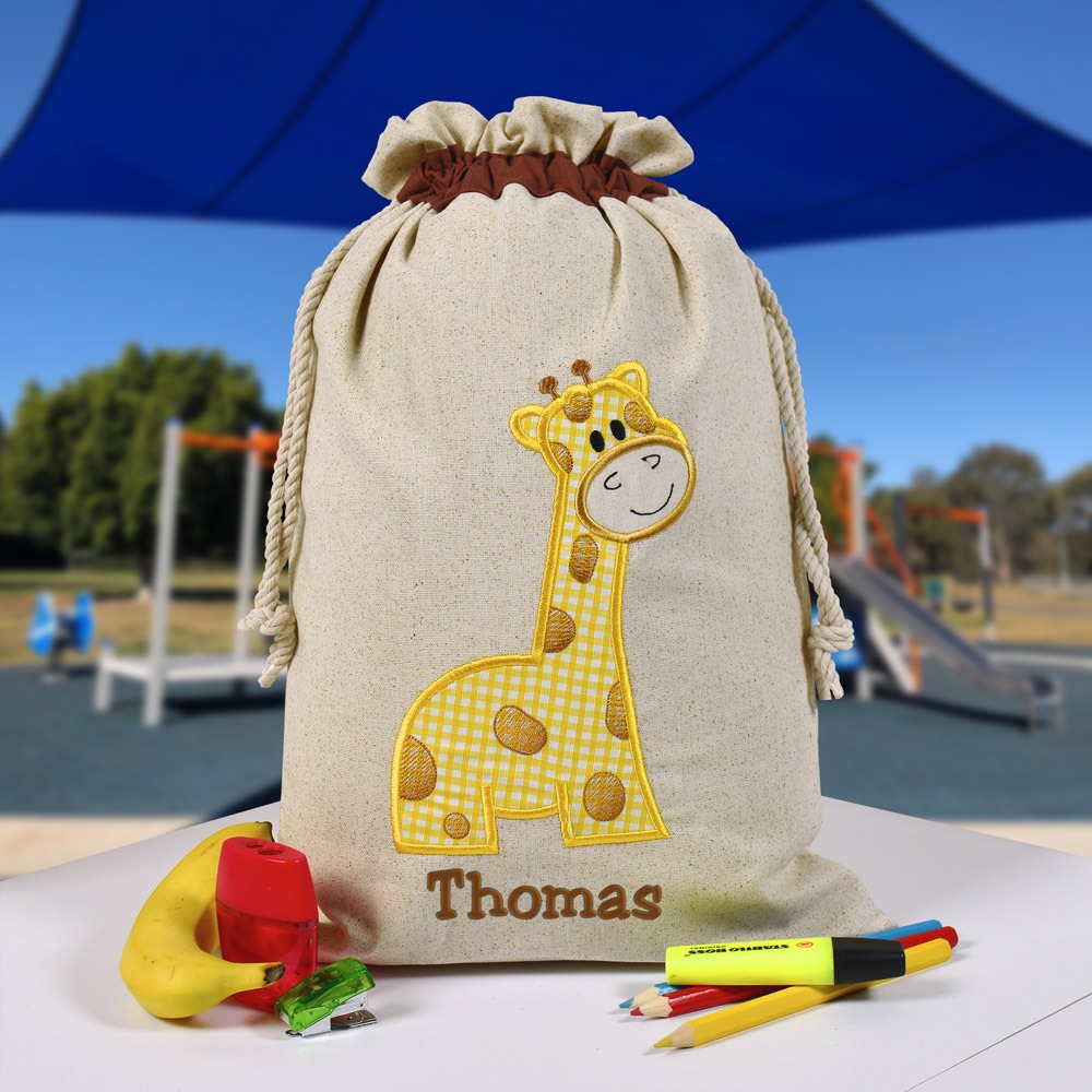 Personalised Library Bag, Giraffe