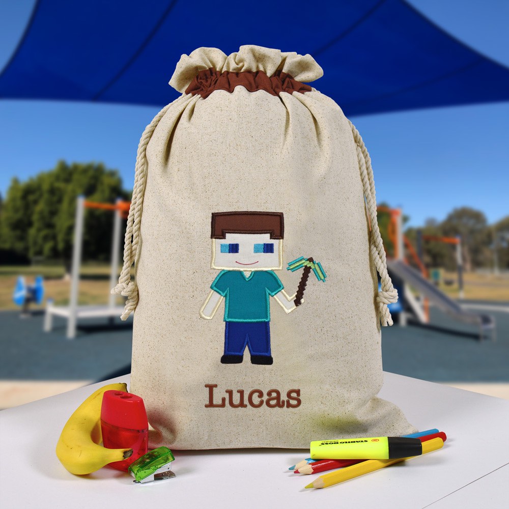 Personalised Library Bag, Minecraft