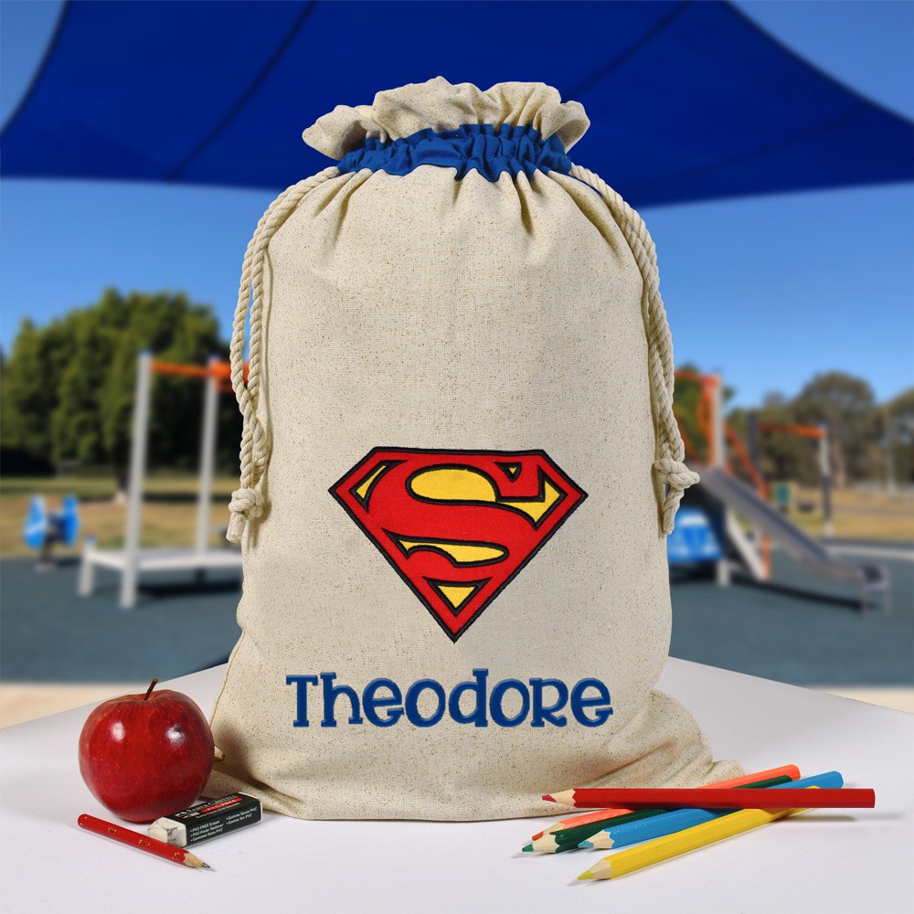 Personalised Library Bag, Superman