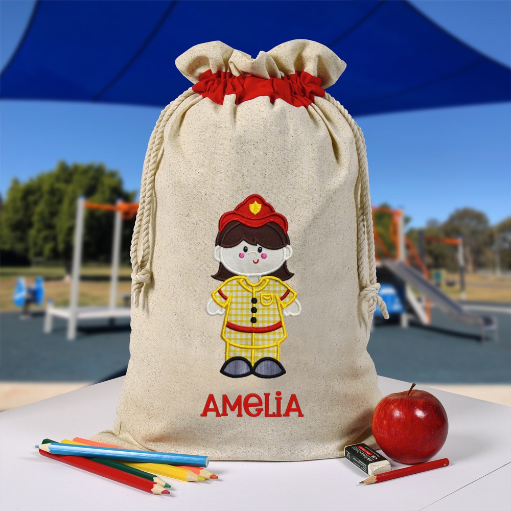 Personalised Library Bag, Fireman, Firewoman