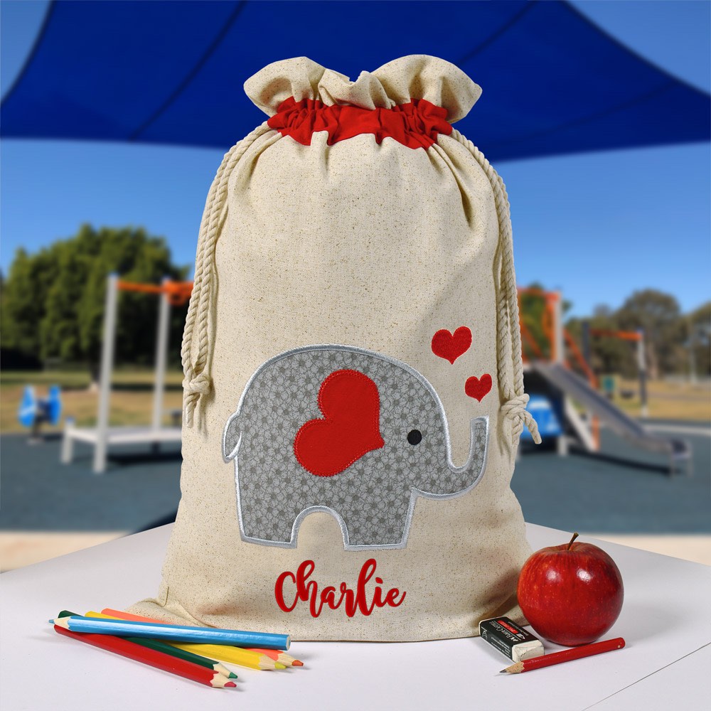 Personalised Library Bag, Elephant