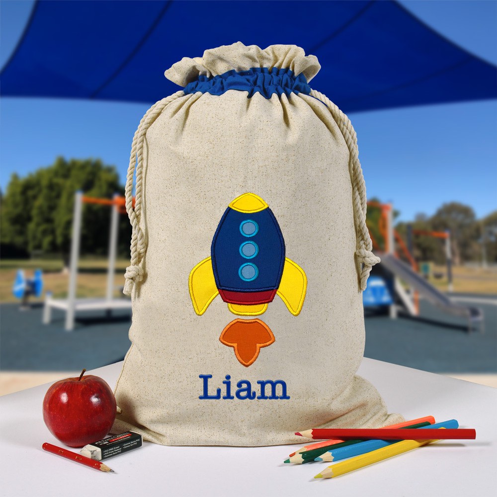 Personalised Library Bag, Rocket