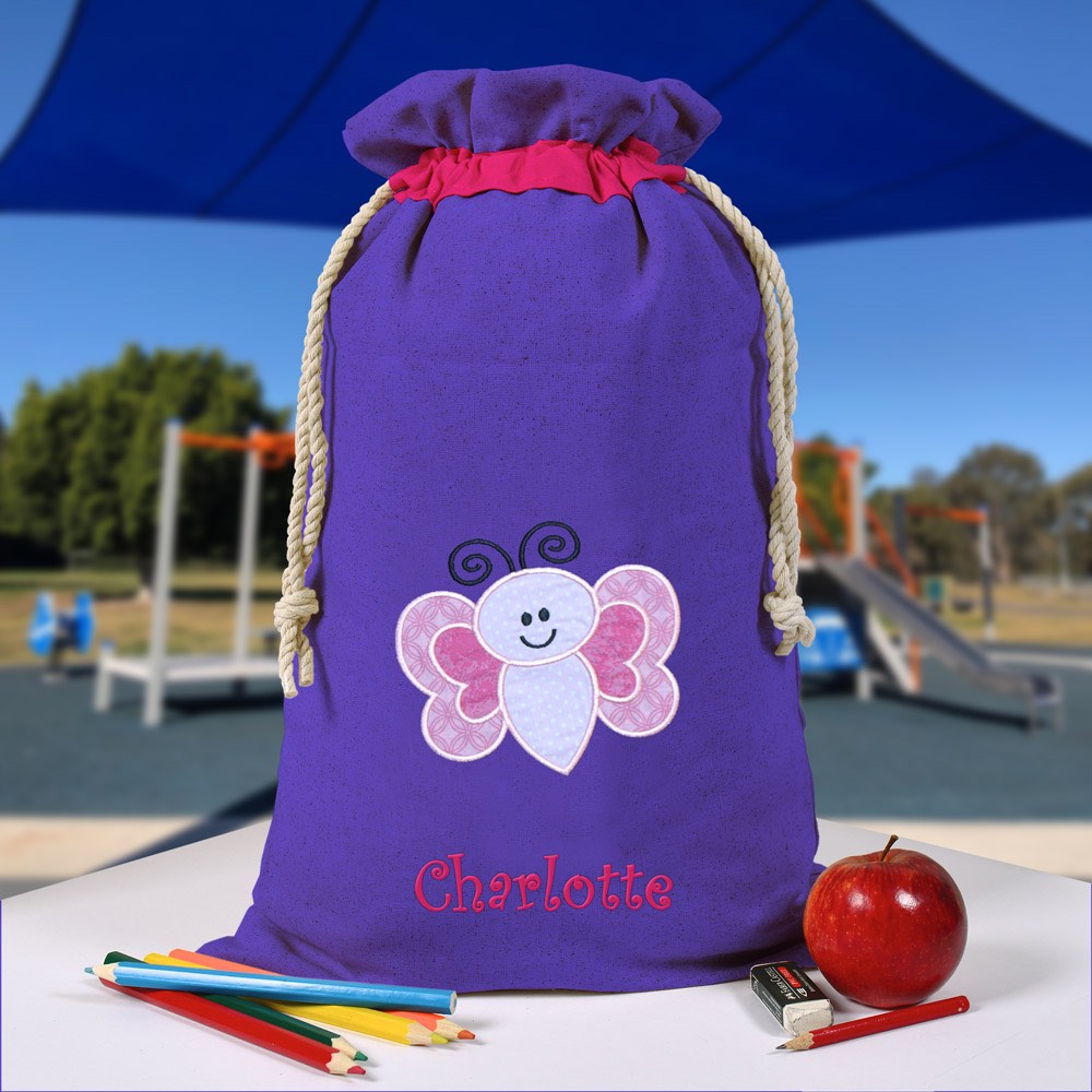 Personalised Library Bag, Butterfly