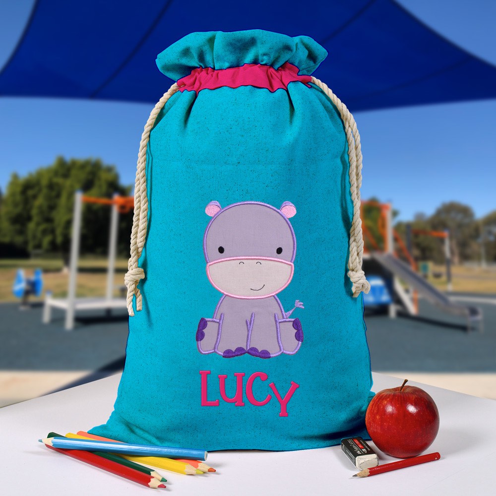 Personalised Library Bag, Hippo
