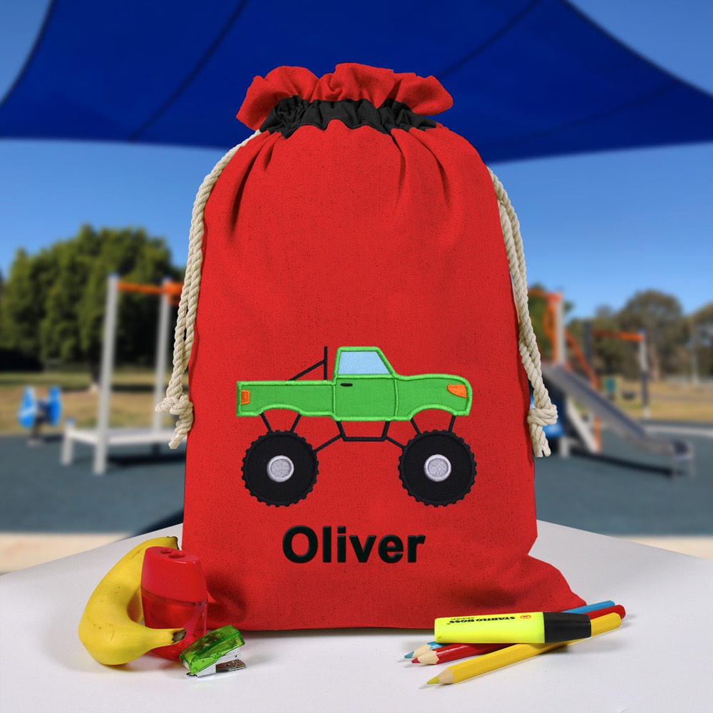 Personalised Library Bag, Monster Truck