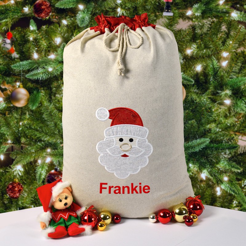 Santa Sack, Father Christmas, Personalised Christmas Gift, Embroidery
