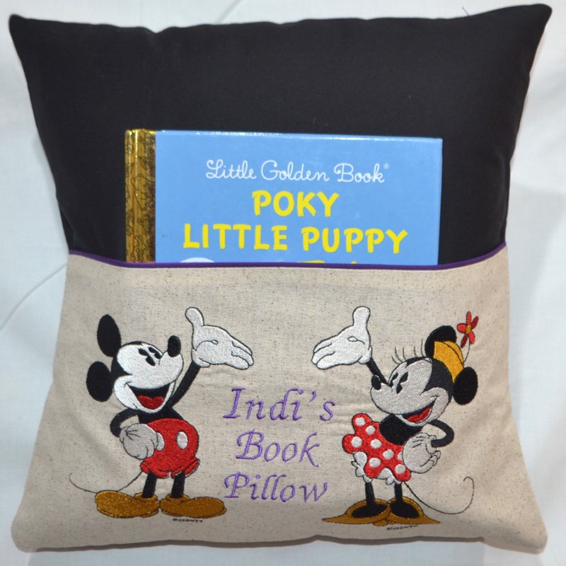 Personalised Cushion Kids Gift Idea  Mickey and Minnie Mouse Book Pillow