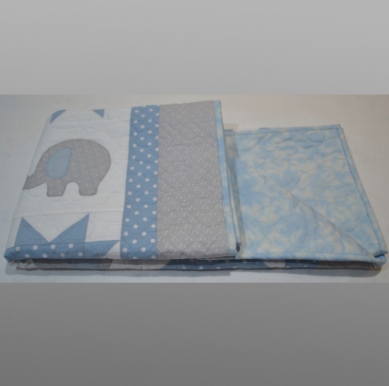 Elephant Baby Quilt, Personalised Handmade Quilt, Elephant Quilt, Patchwork, Baby Gift