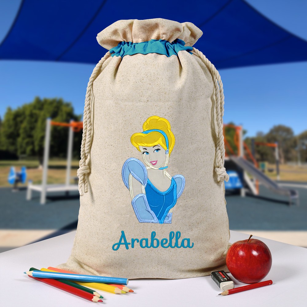 Personalised Library Bag, Cindarella, Princess Library Bag, Book Bag, Tote Bag, Pre School, Kindergarten and School