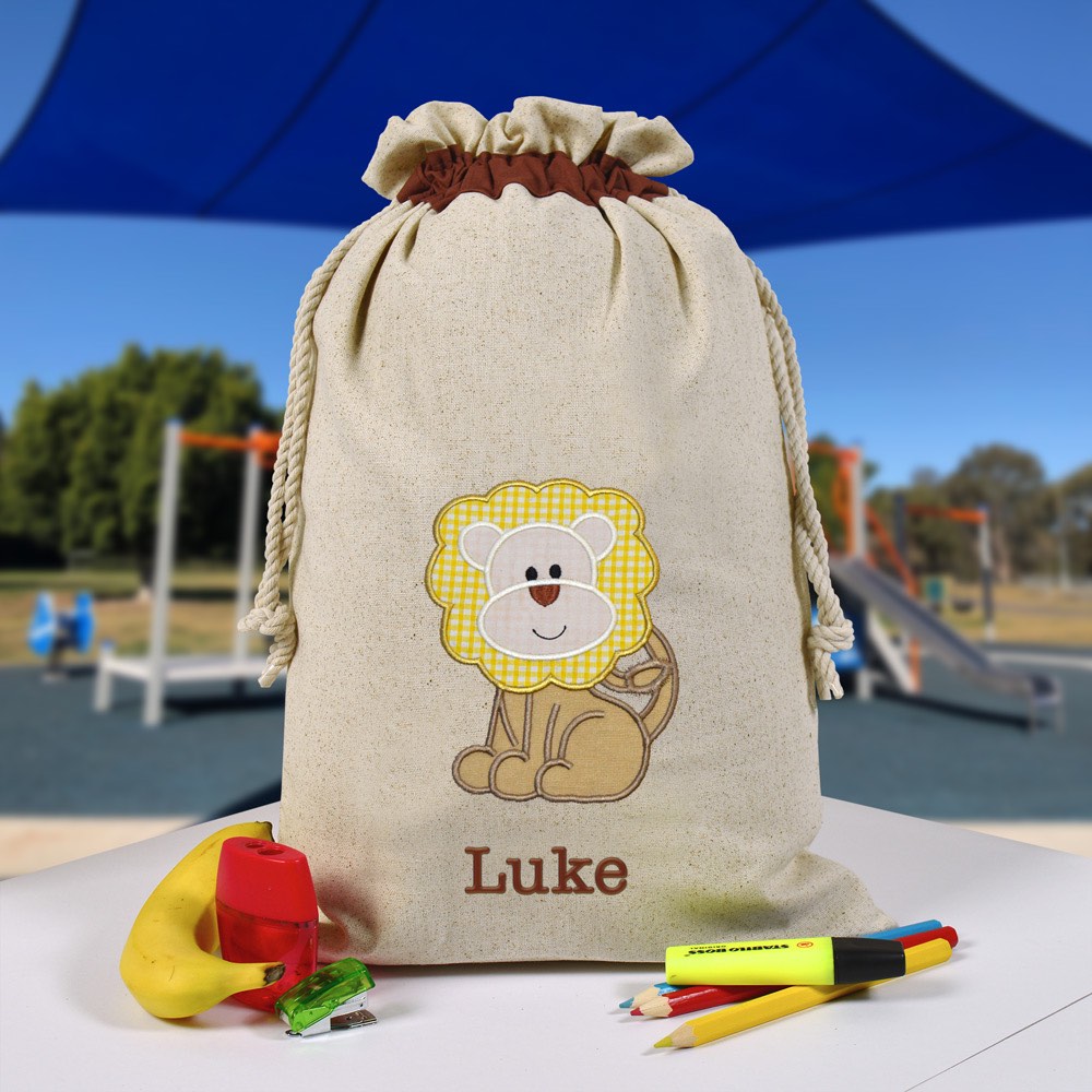 Personalised Library Bag, Lion, Roar Library Bag, Book Bag, Tote Bag, Pre School, Kindergarten and School