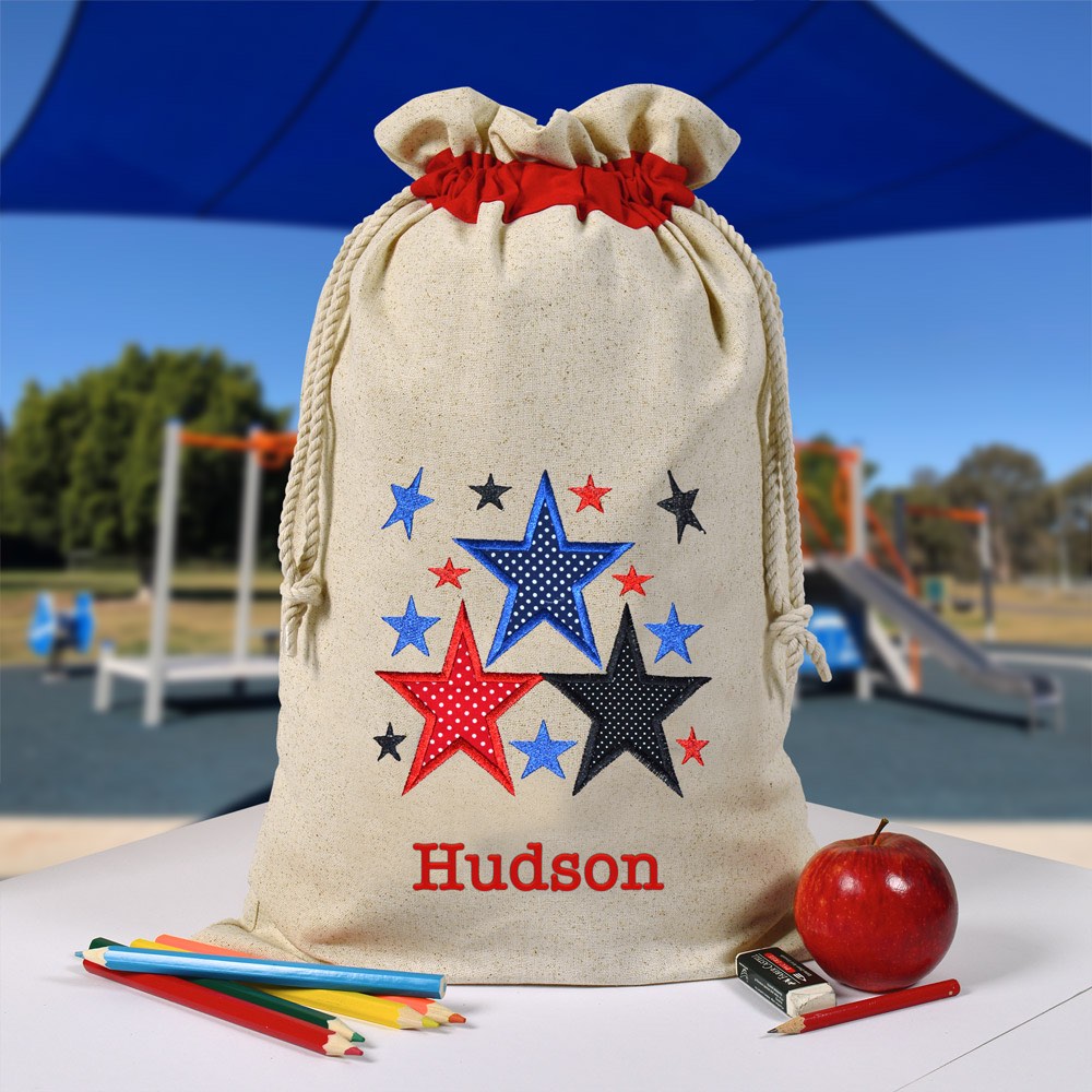 Personalised Library Bag, Stars Shine bright Library Bag, Book Bag, Tote Bag, Pre School, Kindergarten and School