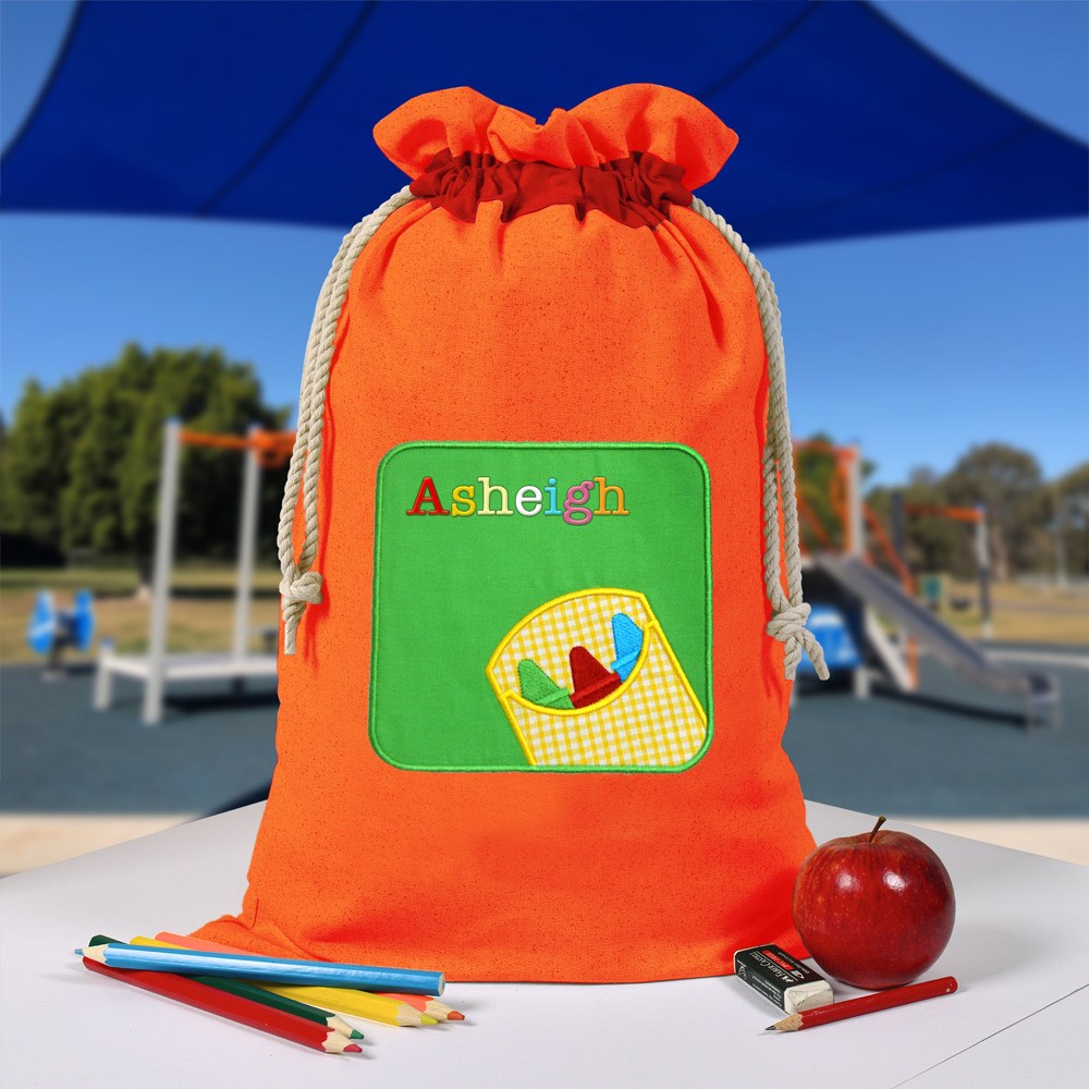 Personalised Library Bag, Rainbow Book Bag, Tote Bag, Pre School, Kinder and School