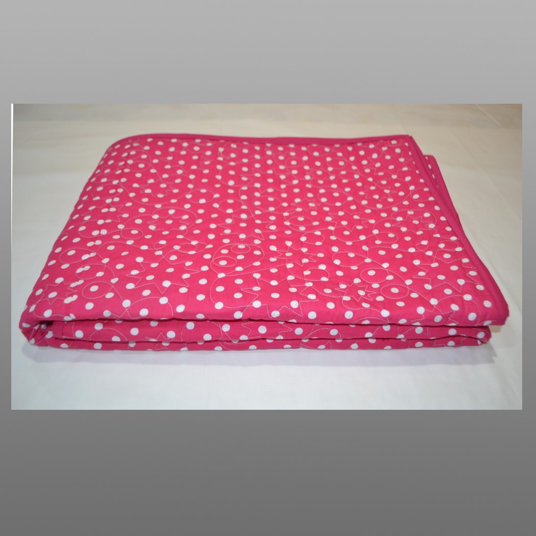 Pink Star and Spots Quilt