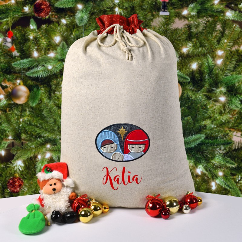 Personalised Santa Sack,Sled, Santa Sleigh, Gifts, Embroidery Christsmas Bag